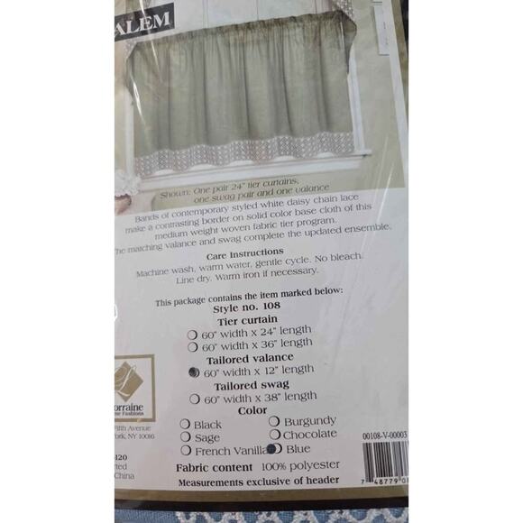 6pkgs/10piece WINDOW SET Tiers,Swags & Valence Included New in Pkgs - Picture 4 of 6